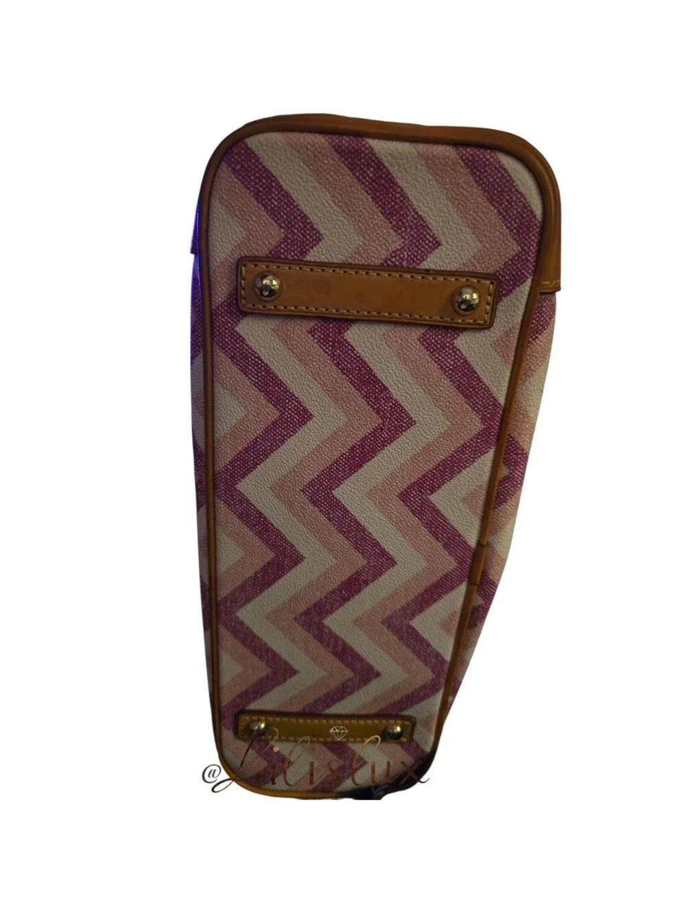 Dooney & Bourke Style Chevron Leisure Shopper Tote  Matching Leather Pouch EUC